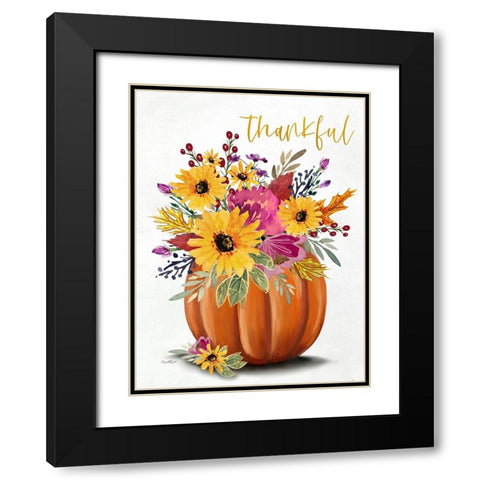 Thankful Black Modern Wood Framed Art Print with Double Matting by Tyndall, Elizabeth