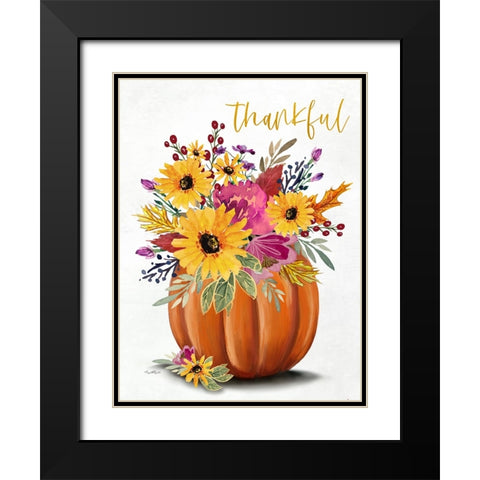 Thankful Black Modern Wood Framed Art Print with Double Matting by Tyndall, Elizabeth