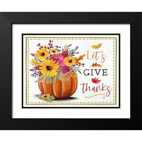 Lets Give Thanks Black Modern Wood Framed Art Print with Double Matting by Tyndall, Elizabeth