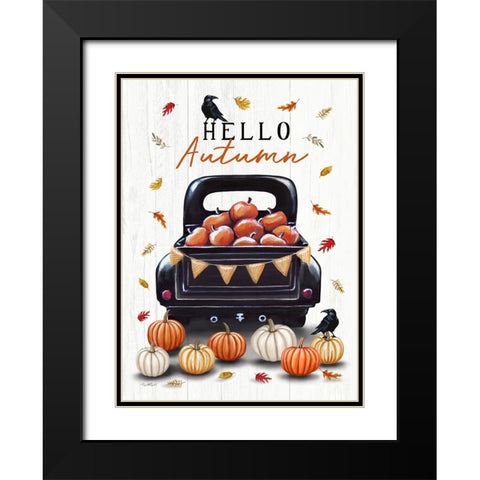 Hello Autumn Black Modern Wood Framed Art Print with Double Matting by Tyndall, Elizabeth