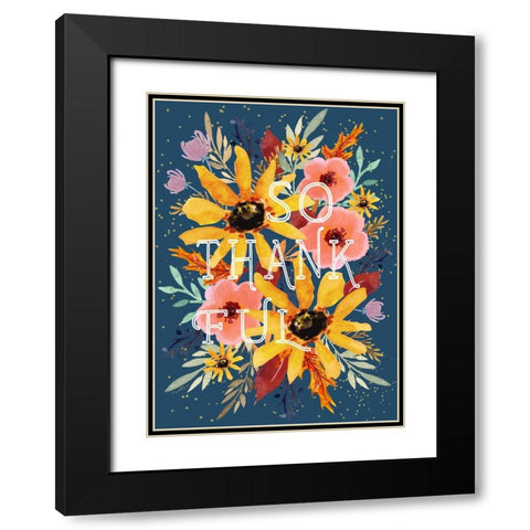 So Thankful Black Modern Wood Framed Art Print with Double Matting by Tyndall, Elizabeth