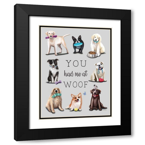 Woof Black Modern Wood Framed Art Print with Double Matting by Tyndall, Elizabeth