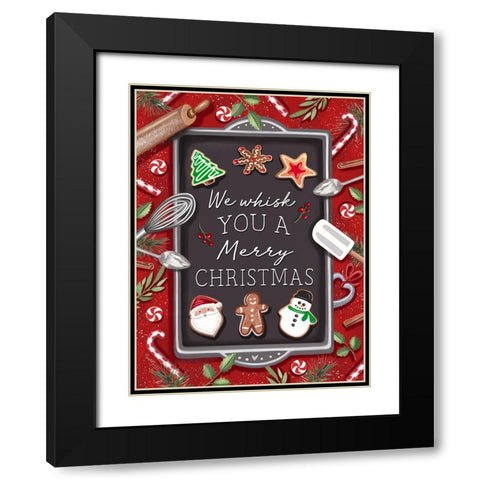 Whisk You a Merry Christmas Black Modern Wood Framed Art Print with Double Matting by Tyndall, Elizabeth