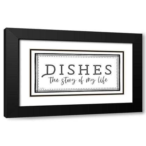 Dishes Black Modern Wood Framed Art Print with Double Matting by Tyndall, Elizabeth