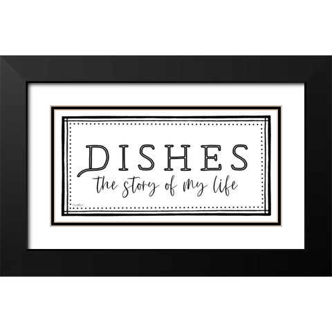 Dishes Black Modern Wood Framed Art Print with Double Matting by Tyndall, Elizabeth