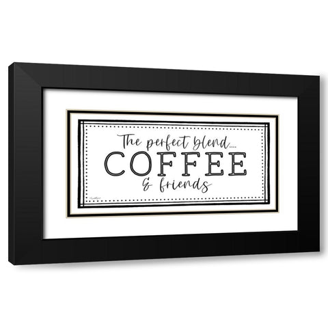 Coffee and Friends Black Modern Wood Framed Art Print with Double Matting by Tyndall, Elizabeth