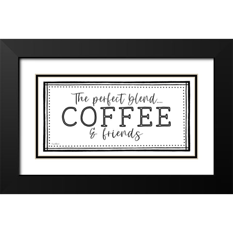 Coffee and Friends Black Modern Wood Framed Art Print with Double Matting by Tyndall, Elizabeth