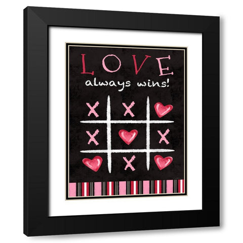 Love Always Wins Black Modern Wood Framed Art Print with Double Matting by Tyndall, Elizabeth