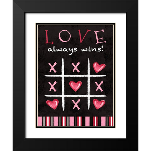 Love Always Wins Black Modern Wood Framed Art Print with Double Matting by Tyndall, Elizabeth