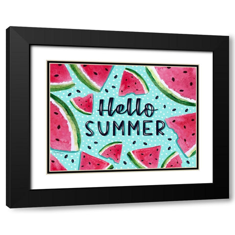 Hello Summer Black Modern Wood Framed Art Print with Double Matting by Tyndall, Elizabeth