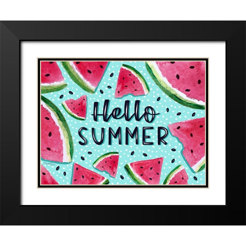 Hello Summer Black Modern Wood Framed Art Print with Double Matting by Tyndall, Elizabeth