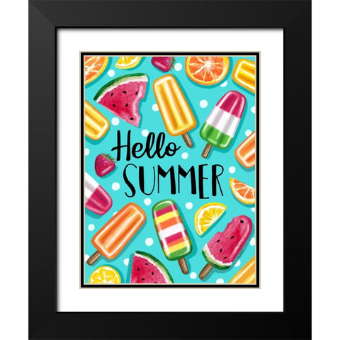 Hello Summer Black Modern Wood Framed Art Print with Double Matting by Tyndall, Elizabeth