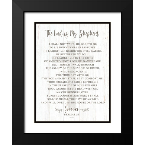 The Lord is My Shepherd Black Modern Wood Framed Art Print with Double Matting by Tyndall, Elizabeth