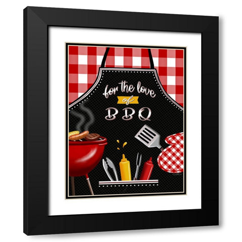 BBQ Grill Black Modern Wood Framed Art Print with Double Matting by Tyndall, Elizabeth