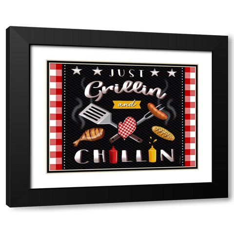 BBQ Grill III Black Modern Wood Framed Art Print with Double Matting by Tyndall, Elizabeth