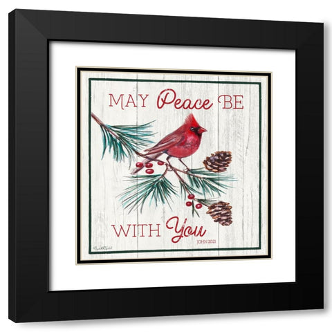 Peace Be With You Black Modern Wood Framed Art Print with Double Matting by Tyndall, Elizabeth