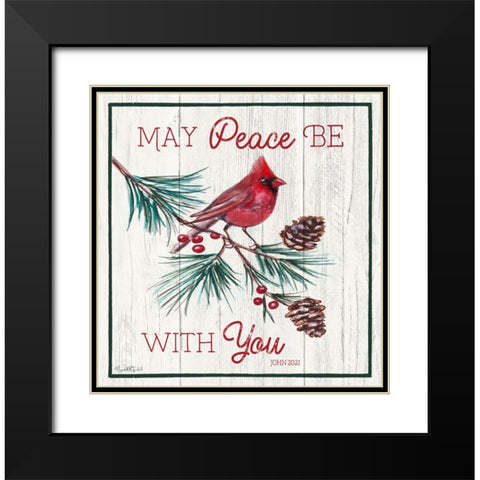 Peace Be With You Black Modern Wood Framed Art Print with Double Matting by Tyndall, Elizabeth