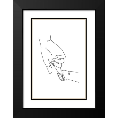 Finger Hold Black Modern Wood Framed Art Print with Double Matting by JJ Design House