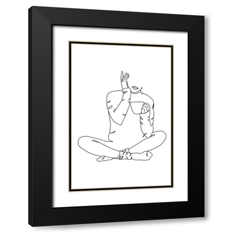 Crossed Legs Black Modern Wood Framed Art Print with Double Matting by JJ Design House