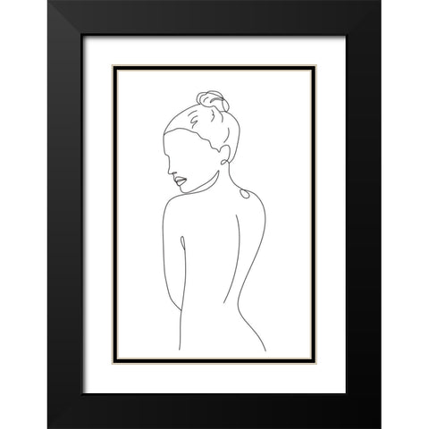 Nude III Black Modern Wood Framed Art Print with Double Matting by JJ Design House
