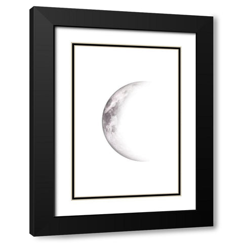 Moon Phases Black Modern Wood Framed Art Print with Double Matting by JJ Design House