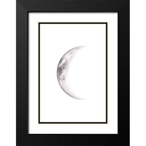 Moon Phases Black Modern Wood Framed Art Print with Double Matting by JJ Design House
