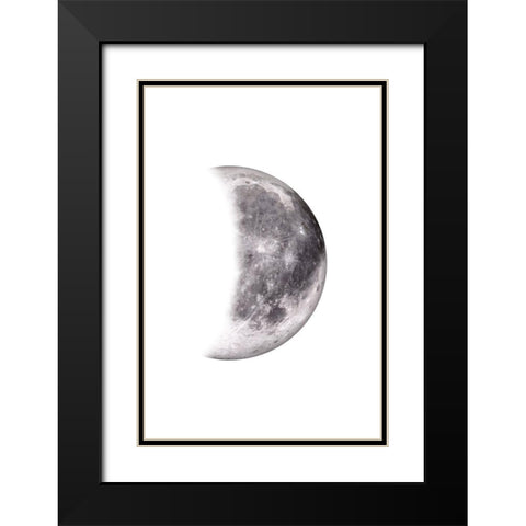 Moon Phases IV Black Modern Wood Framed Art Print with Double Matting by JJ Design House