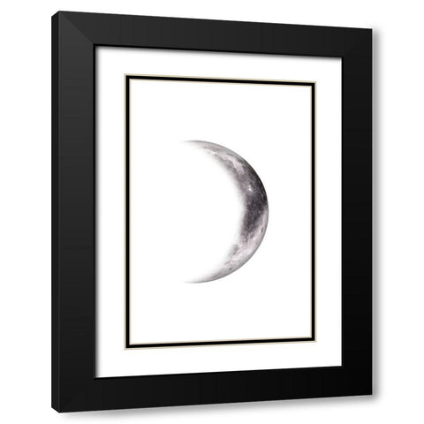 Moon Phases V Black Modern Wood Framed Art Print with Double Matting by JJ Design House