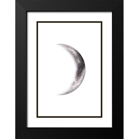 Moon Phases V Black Modern Wood Framed Art Print with Double Matting by JJ Design House