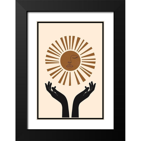 Sun Beam Black Modern Wood Framed Art Print with Double Matting by JJ Design House