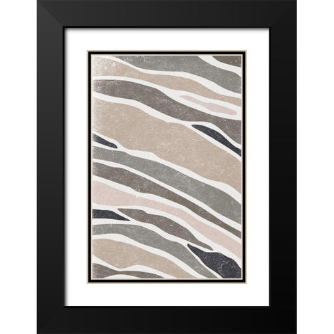 Contempo II Black Modern Wood Framed Art Print with Double Matting by JJ Design House