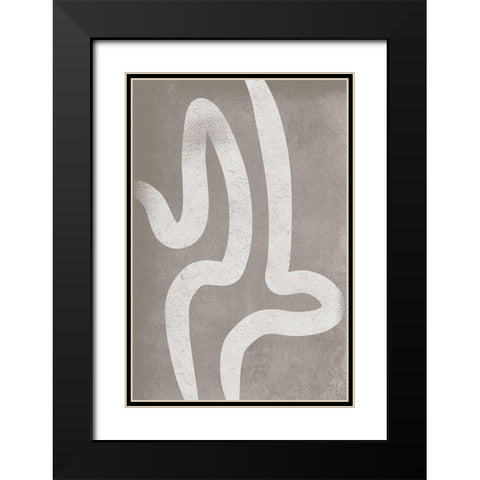 Contempo III Black Modern Wood Framed Art Print with Double Matting by JJ Design House