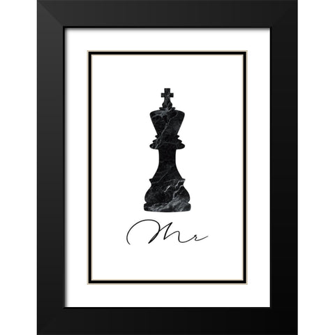Mr. Black Modern Wood Framed Art Print with Double Matting by JJ Design House