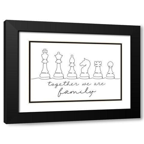 We Are Family Black Modern Wood Framed Art Print with Double Matting by JJ Design House