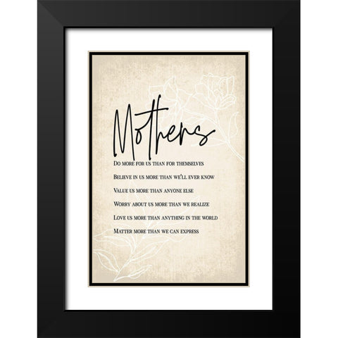 Mothers Are... Black Modern Wood Framed Art Print with Double Matting by JJ Design House
