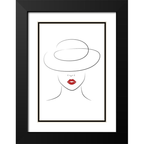 Hat Couture IV Black Modern Wood Framed Art Print with Double Matting by JJ Design House