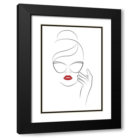 Good Face Black Modern Wood Framed Art Print with Double Matting by JJ Design House
