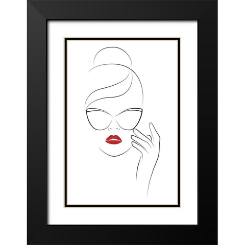 Good Face Black Modern Wood Framed Art Print with Double Matting by JJ Design House