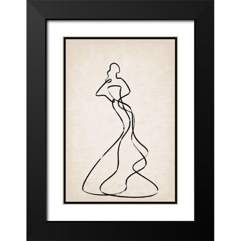 Couture II Black Modern Wood Framed Art Print with Double Matting by JJ Design House