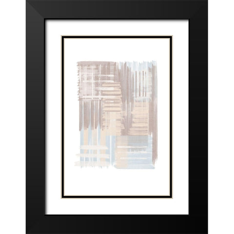 Blue Neutral Abstract II Black Modern Wood Framed Art Print with Double Matting by JJ Design House
