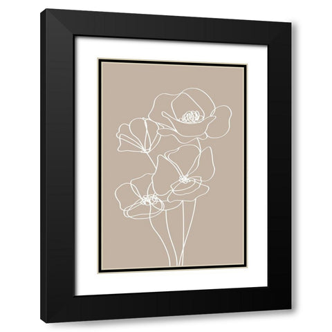 Pansies Black Modern Wood Framed Art Print with Double Matting by JJ Design House