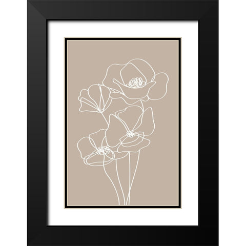 Pansies Black Modern Wood Framed Art Print with Double Matting by JJ Design House