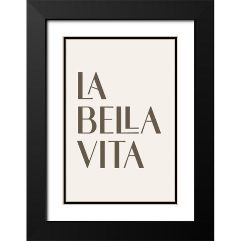 La Bella Vita Black Modern Wood Framed Art Print with Double Matting by JJ Design House