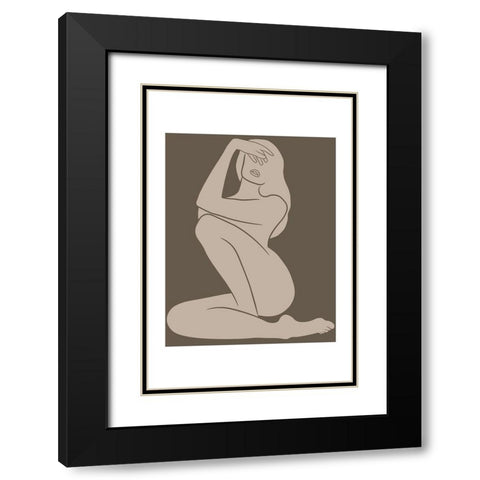 Femme Fatale Black Modern Wood Framed Art Print with Double Matting by JJ Design House