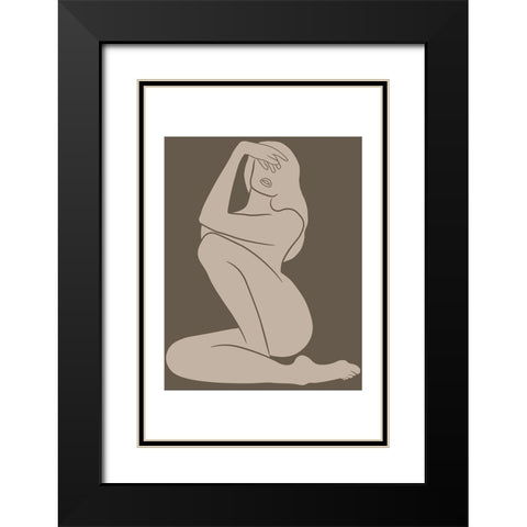 Femme Fatale Black Modern Wood Framed Art Print with Double Matting by JJ Design House