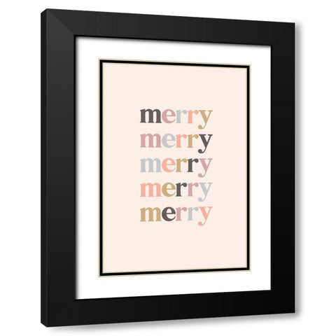 Merry   Black Modern Wood Framed Art Print with Double Matting by JJ Design House