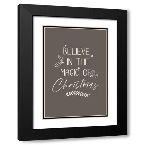 Magic of Christmas Black Modern Wood Framed Art Print with Double Matting by JJ Design House