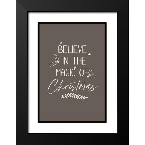 Magic of Christmas Black Modern Wood Framed Art Print with Double Matting by JJ Design House