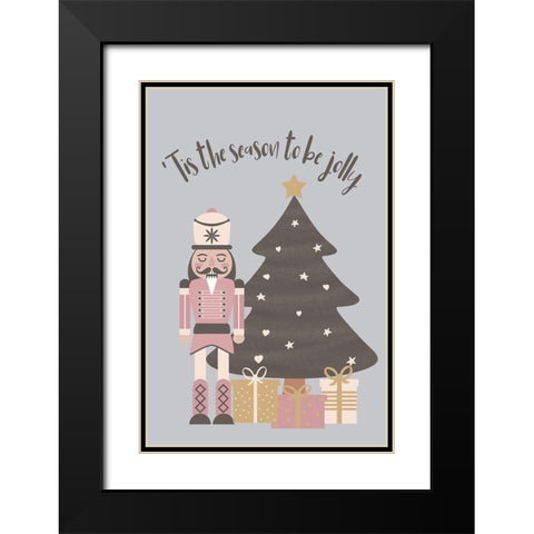 Tis the Season Black Modern Wood Framed Art Print with Double Matting by JJ Design House