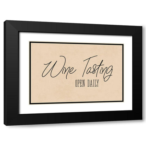Wine Tasting Black Modern Wood Framed Art Print with Double Matting by JJ Design House